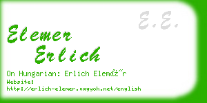 elemer erlich business card